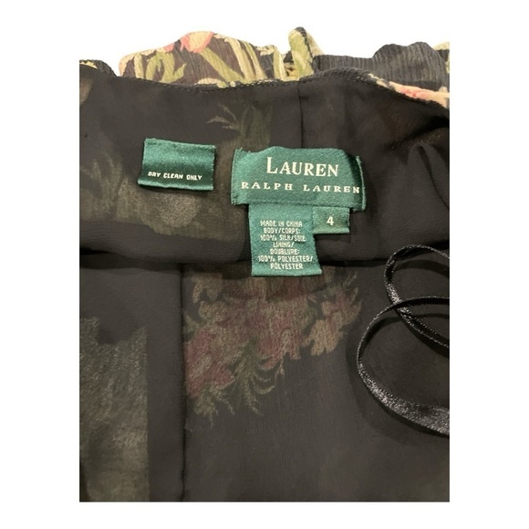 100% SILK Lauren by Ralph Lauren skirt. Layered floral midi with lining,  ize 4. - Picture 12 of 12
